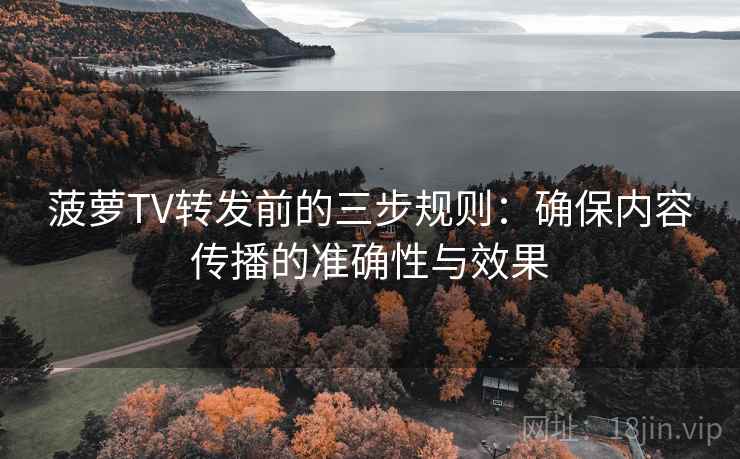 菠萝TV转发前的三步规则：确保内容传播的准确性与效果