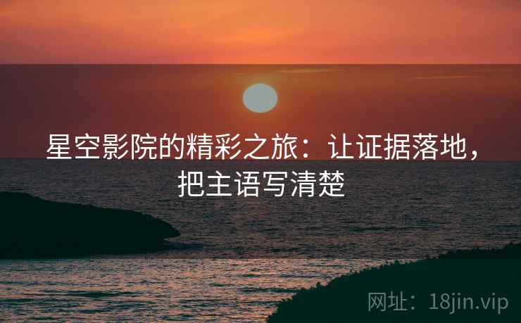 星空影院的精彩之旅：让证据落地，把主语写清楚