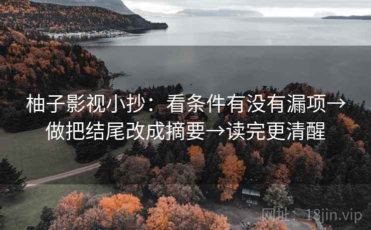 柚子影视小抄:看条件有没有漏项→做把结尾改成摘要→读完更清醒 柚子影视小抄:看条件有没有漏项→做把结尾改成摘要→读完更清醒