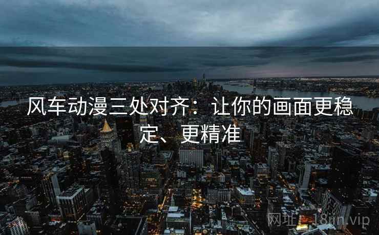 风车动漫三处对齐：让你的画面更稳定、更精准